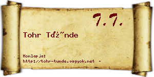 Tohr Tünde névjegykártya